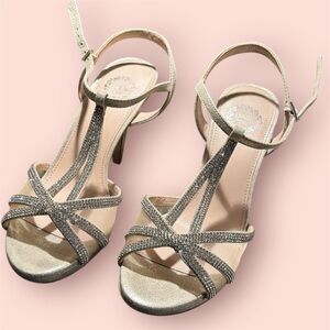 Gold I. Miller Ramona Sandal with 3 1/2 inch Heel Womens Size 7